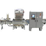 4 Head Automatic Net Weight Filling Machine with Lateral Container Transfer