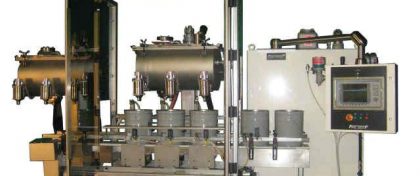 3 - Head In-Line Automatic Net Weight Filling & Closing Machine for 1/2 Pint to Gallon Containers with POP Fill Cart