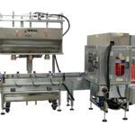 3 Head Automatic Liquid Filler with DFS Cart. Auto Orienting Lid Placer