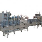 3-Head In-lineAutomatic Net Weight Filling & Crimp Closing Machine for Gallon to Pail Containers with DFS Fill Cart