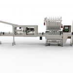 6 Head Automatic Liquid Filler with Linear Transfer and High Speed Lid Placer and Closer