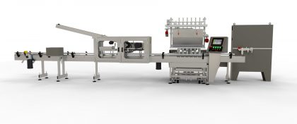 6 Head Automatic Liquid Filler with Linear Transfer and High Speed Lid Placer and Closer