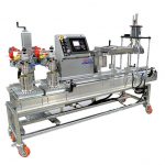 2-Head Semi-Automatic Net Weight Liquid Filler with Roller Closer and Crimp Closer
