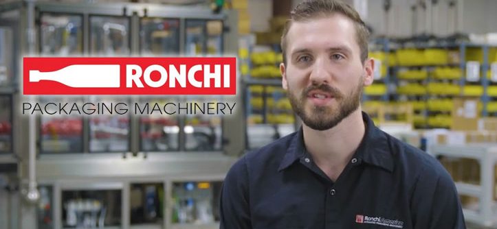 Man next to Ronchi Packaging Machinery logo.