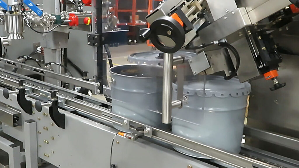 Reciprocating Lid Placer - Metal Lids on 3 Gallon Pails