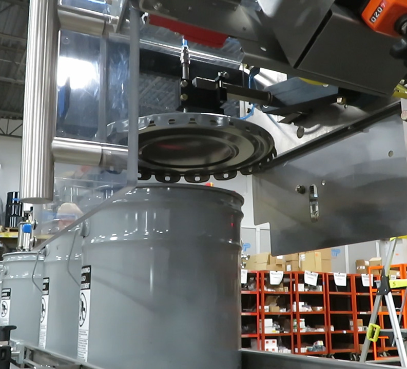 Reciprocating Lid Placer Placing Metal Lid